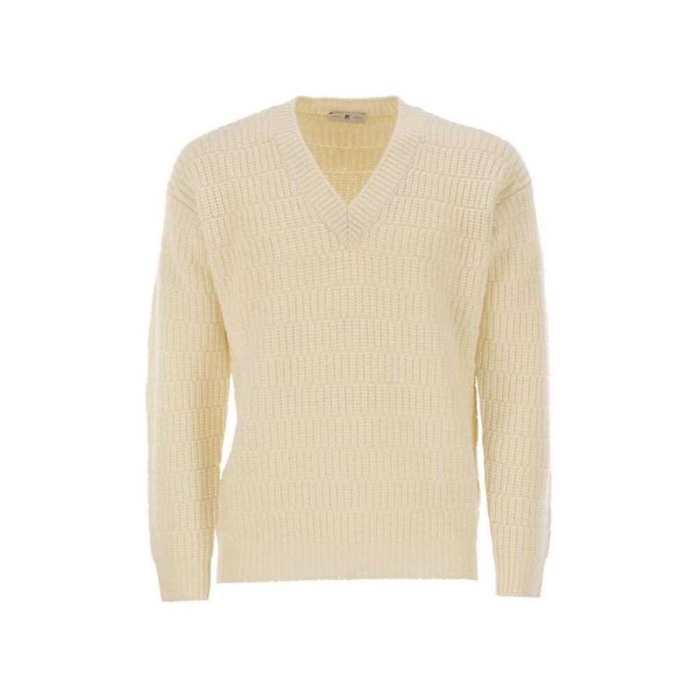 PT TORINO Men's Textured V-Neck Sweater Men WHITE Sweaters & Cardigans